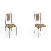 Conjunto com 2 Cadeiras Lisboa Nickel e Capuccino