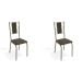 Conjunto com 2 Cadeiras Lisboa Nickel e Marrom