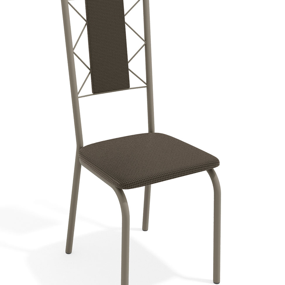Conjunto com 2 Cadeiras Lisboa Nickel e Marrom