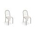 Conjunto com 2 Cadeiras Noruega Nickel e Branco