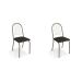 Conjunto com 2 Cadeiras Noruega Nickel e Preto