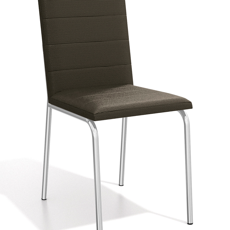 Conjunto com 2 Cadeiras de Cozinha Amsterdã Cromado e Marrom