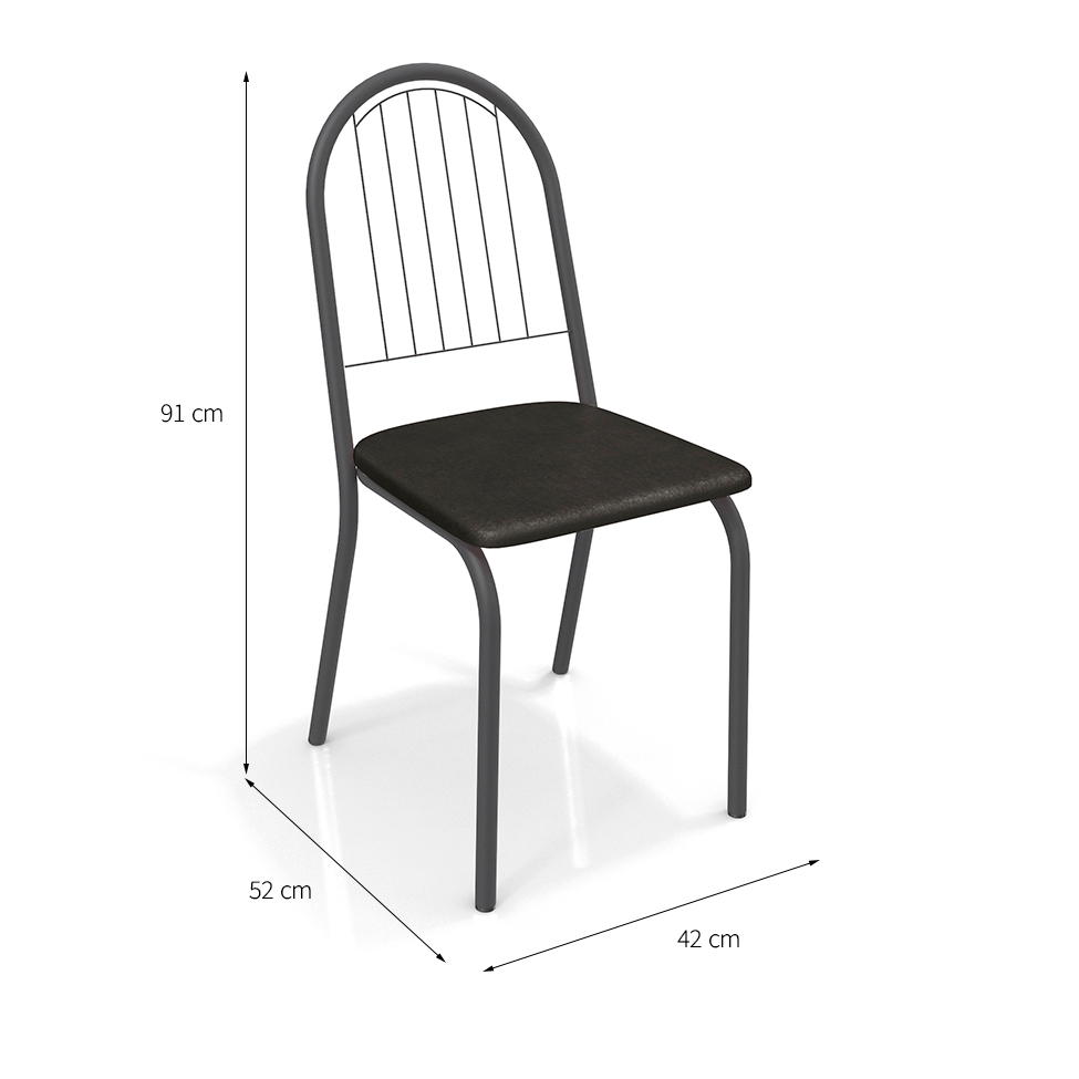 Conjunto com 2 Cadeiras de Cozinha Noruega Preto