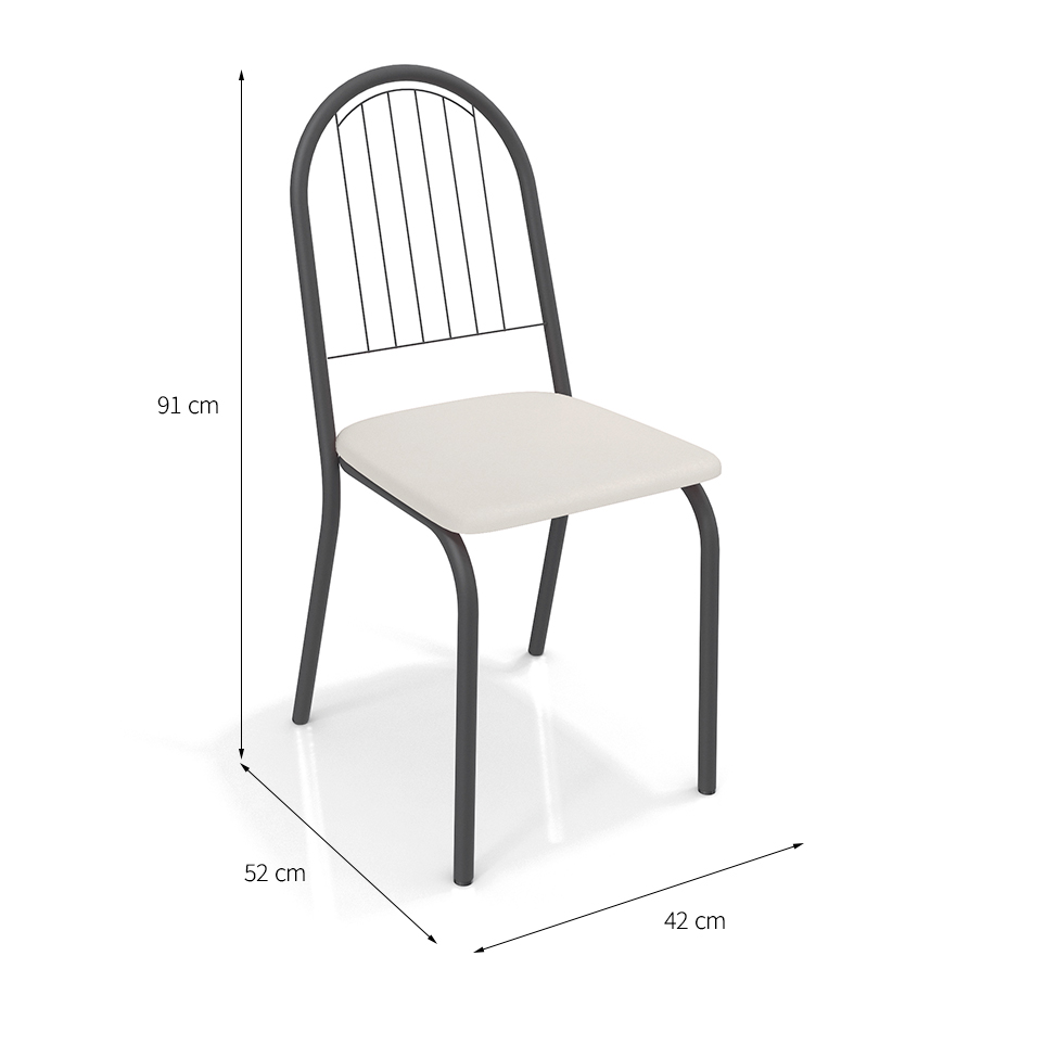 Conjunto com 2 Cadeiras de Cozinha Noruega Preto e Branco