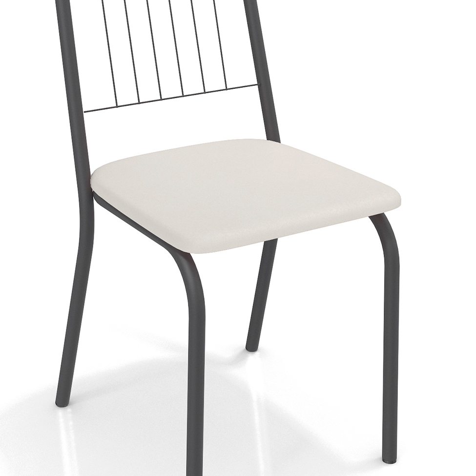 Conjunto com 2 Cadeiras de Cozinha Noruega Preto e Branco