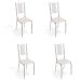 Conjunto com 4 Cadeiras de Cozinha Lisboa Cromado e Branco