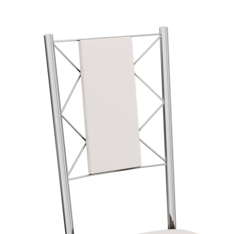 Conjunto com 4 Cadeiras de Cozinha Lisboa Cromado e Branco