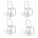 Conjunto com 4 Cadeiras de Cozinha Noruega Cromado e Branco