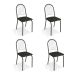 Conjunto com 4 Cadeiras de Cozinha Noruega Preto