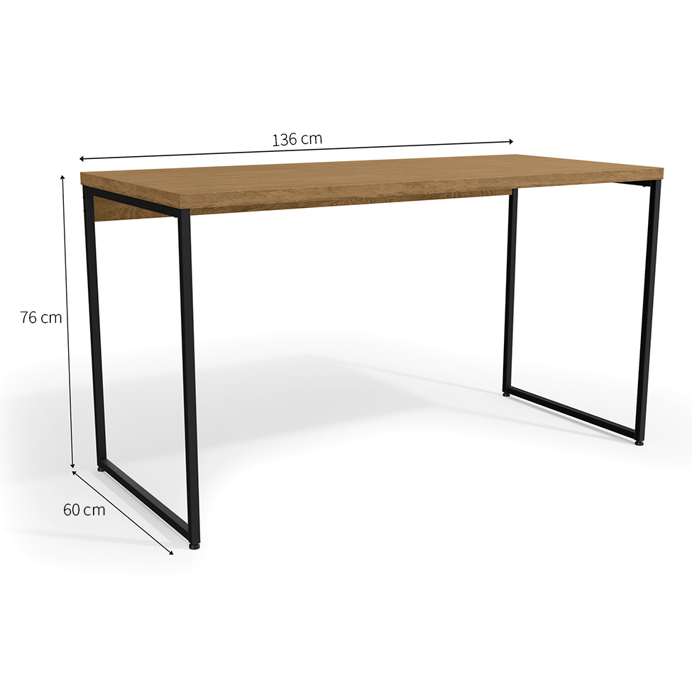 Conjunto de 2 Escrivaninhas 1 GV e Estante Ester Freijó e Preto