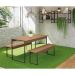 Conjunto de Mesa de Cozinha com 2 Bancos Naíma Freijó e Preto Fosco