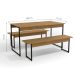 Conjunto de Mesa de Cozinha com 2 Bancos Naíma Freijó e Preto Fosco