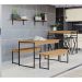 Conjunto de Mesa de Cozinha com 2 Bancos Naíma Freijó e Preto Fosco