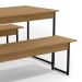 Conjunto de Mesa de Cozinha com 2 Bancos Naíma Freijó e Preto Fosco