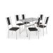 Conjunto de Mesa de Cozinha com 6 Cadeiras Bianca Preto e Cromado
