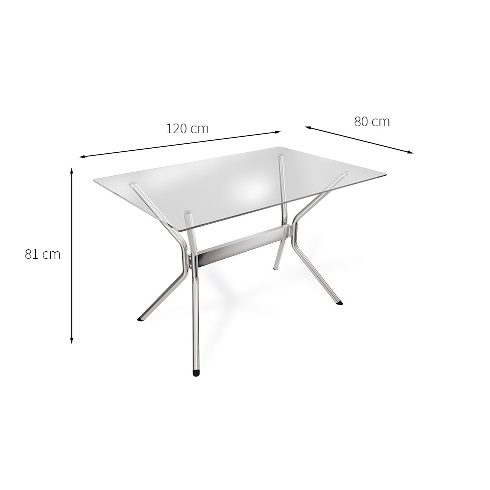 Conjunto de Mesa de Cozinha com 6 Cadeiras Bianca Preto e Cromado