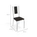 Conjunto de Mesa de Cozinha com 6 Cadeiras Bianca Preto e Cromado