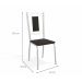 Conjunto de Mesa de Cozinha com Tampo de Vidro e 6 Cadeiras Joana Preto e Cromado