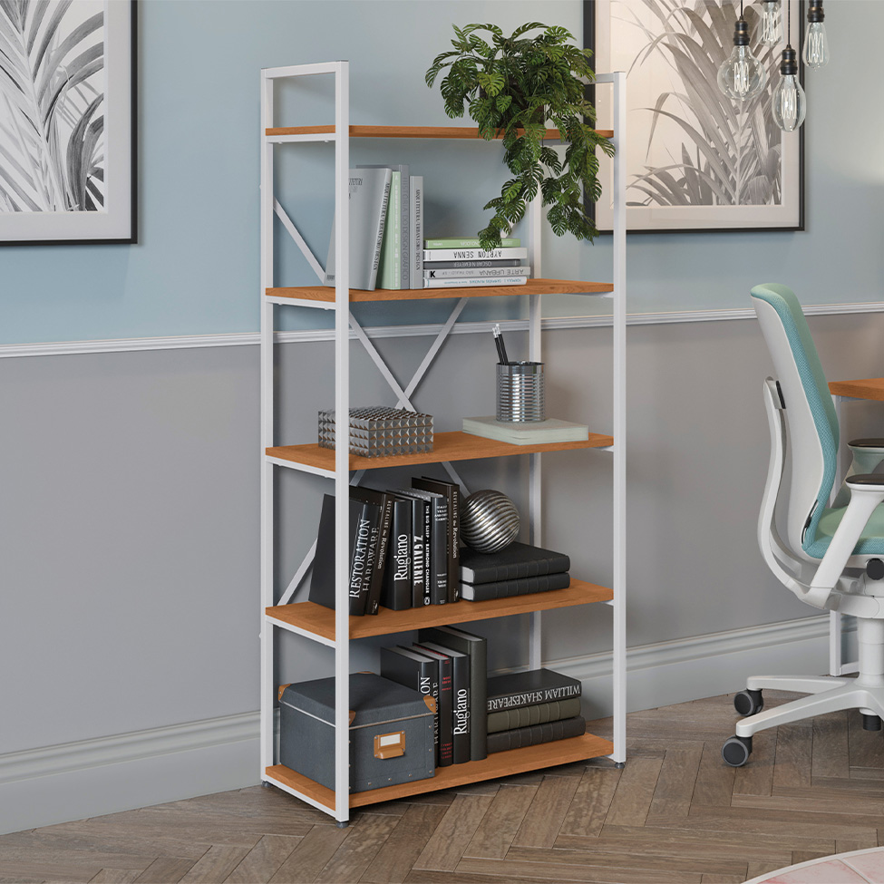 Estante Goya Canela e Branca 152x72 cm