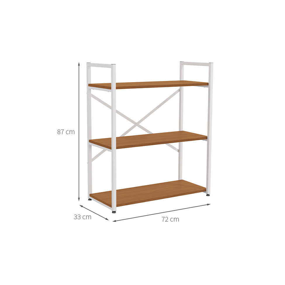 Estante Goya Canela e Branca 87x72 cm
