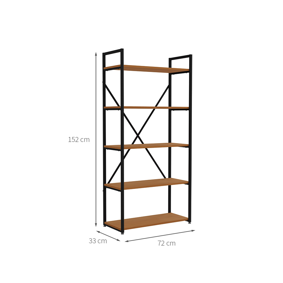 Estante Goya Canela e Preta 152x72 cm