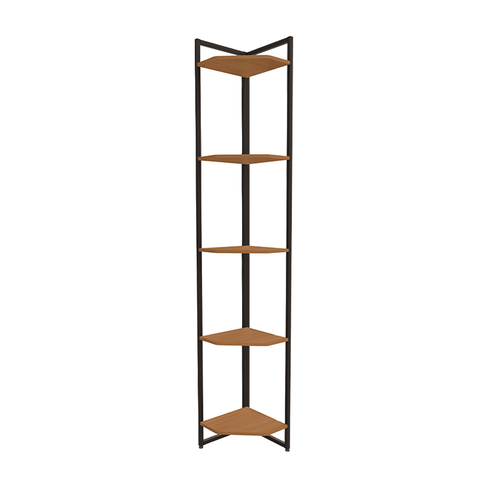 Estante Goya Canela e Preta 202x31 cm