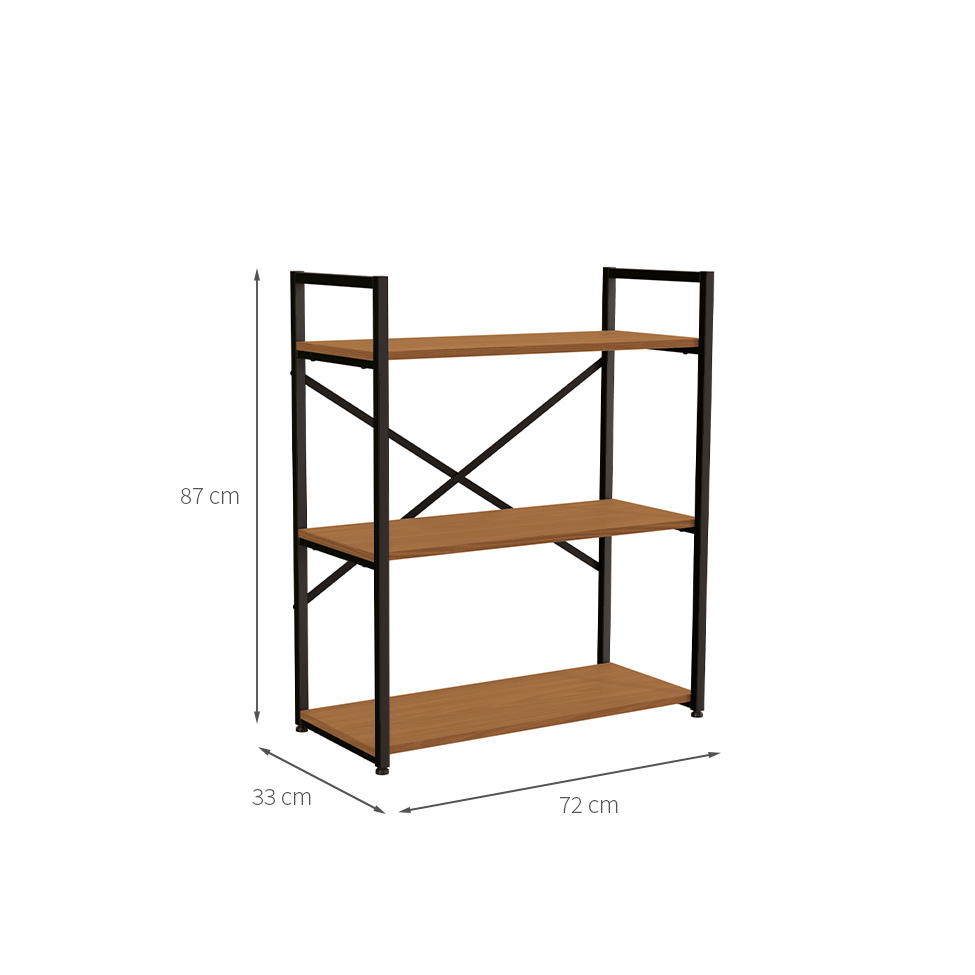 Estante Goya Canela e Preta 87x72 cm