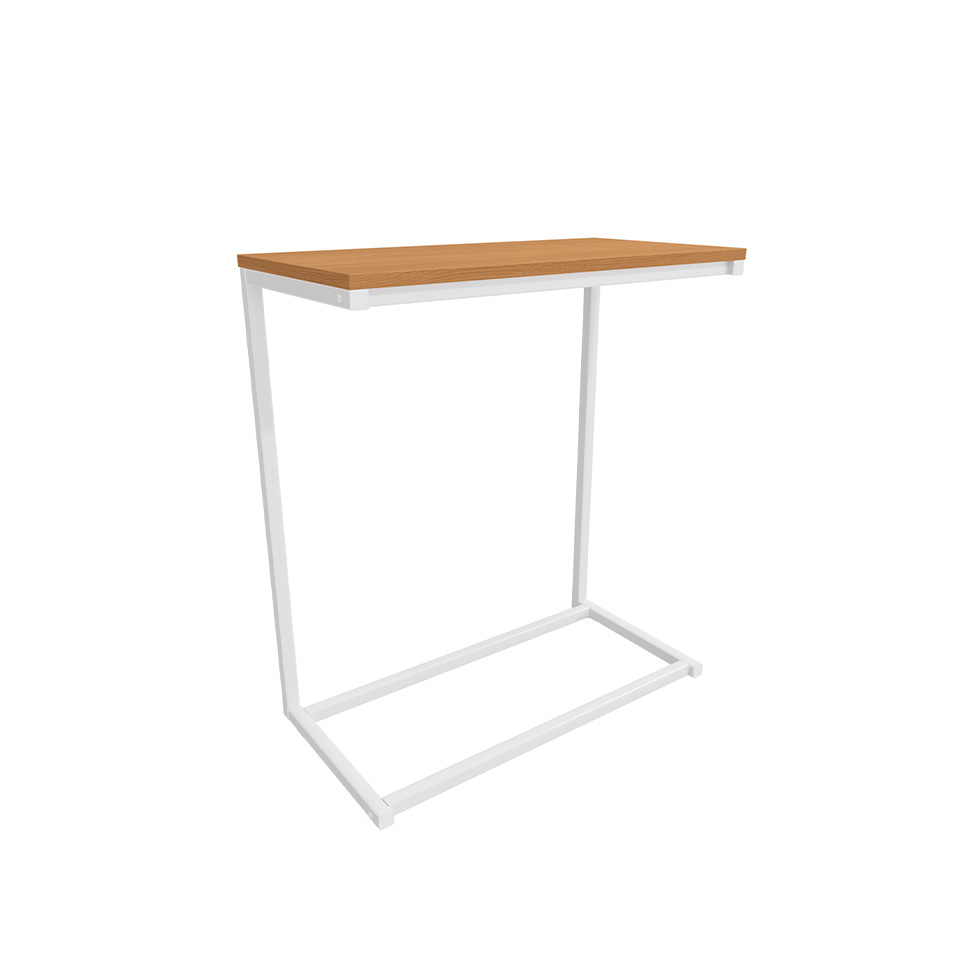 Mesa Lateral Retangular Goya Canela e Branca