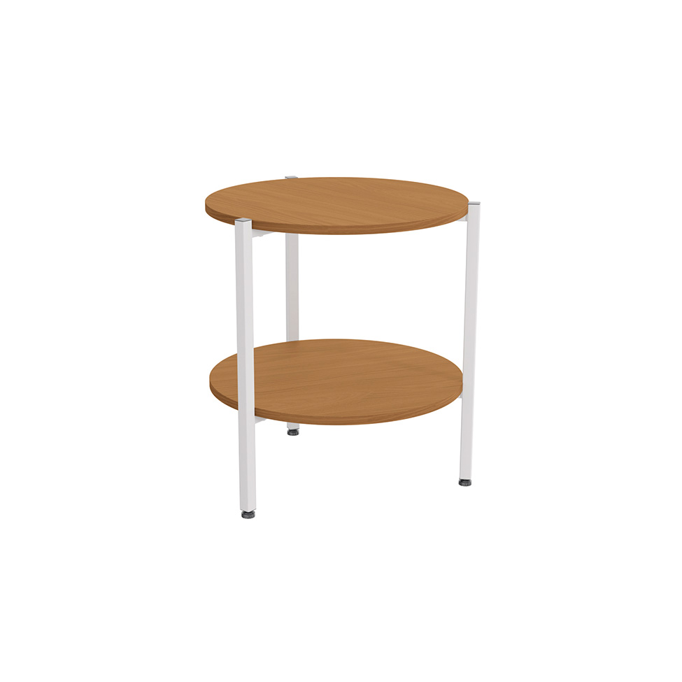 Mesa Lateral Retangular Goya Canela e Branca 47 cm