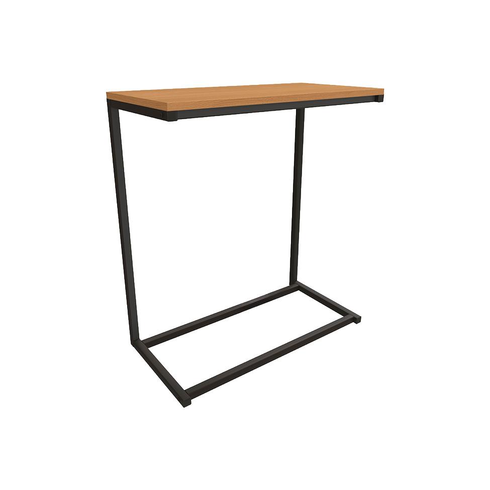 Mesa Lateral Retangular Goya Canela e Preta 50 cm