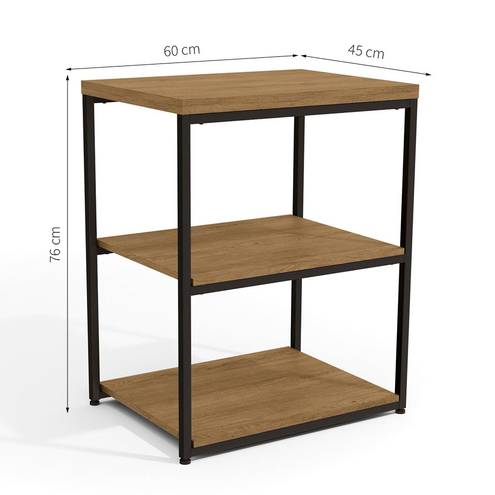 Mesa Lateral Retangular Luigi Freijó e Preta