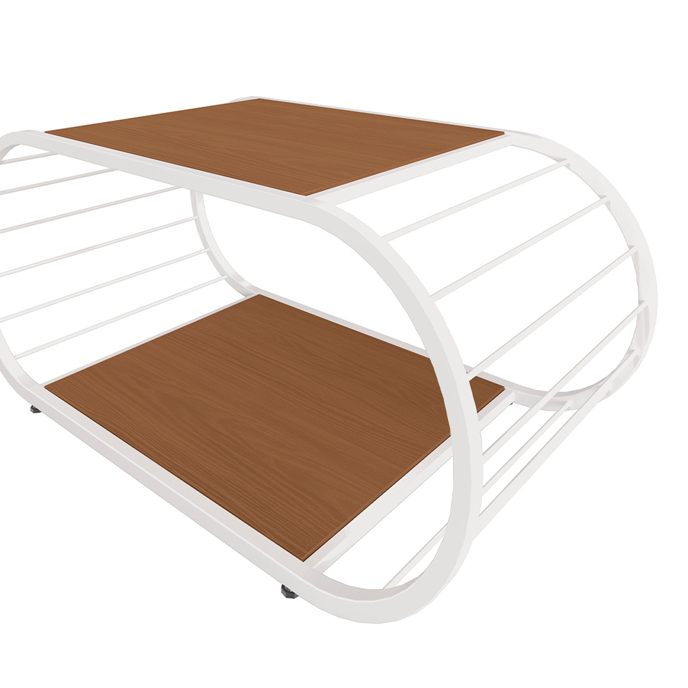 Mesa de Centro Retangular Goya Canela e Branca