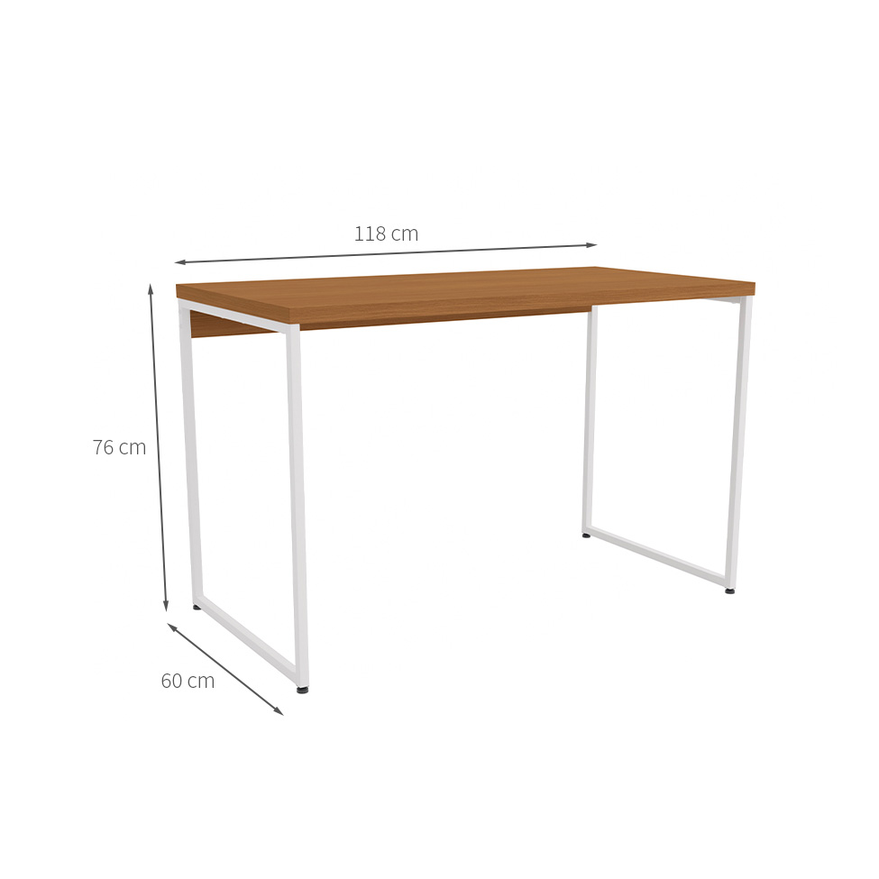Mesa de Escritório Goya Canela e Branca 118 cm