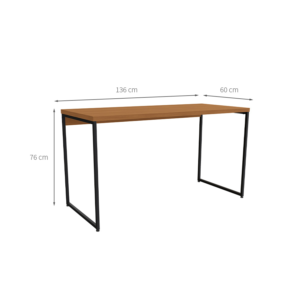 Mesa de Escritório Goya Canela e Preta 136 cm