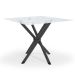 Mesa de Jantar Quadrada com Tampo de Vidro Volga Preto 90 cm