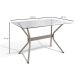 Mesa de Jantar Retangular com Tampo de Vidro  Loire Cinza 120 cm