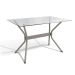 Mesa de Jantar Retangular com Tampo de Vidro  Loire Cinza 140 cm