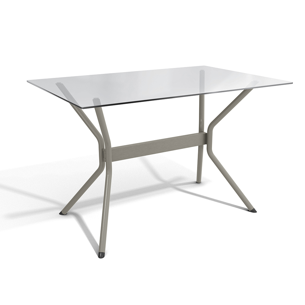 Mesa de Jantar Retangular com Tampo de Vidro  Loire Cinza 140 cm