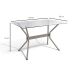 Mesa de Jantar Retangular com Tampo de Vidro  Loire Cinza 140 cm