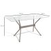 Mesa de Jantar Retangular com Tampo de Vidro  Loire Cinza 150 cm