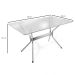 Mesa de Jantar Retangular com Tampo de Vidro  Loire Prata 140 cm