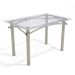 Mesa de Jantar Retangular com Tampo de Vidro Elba Cinza 120 cm