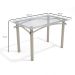 Mesa de Jantar Retangular com Tampo de Vidro Elba Cinza 120 cm