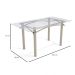 Mesa de Jantar Retangular com Tampo de Vidro Elba Cinza 150 cm