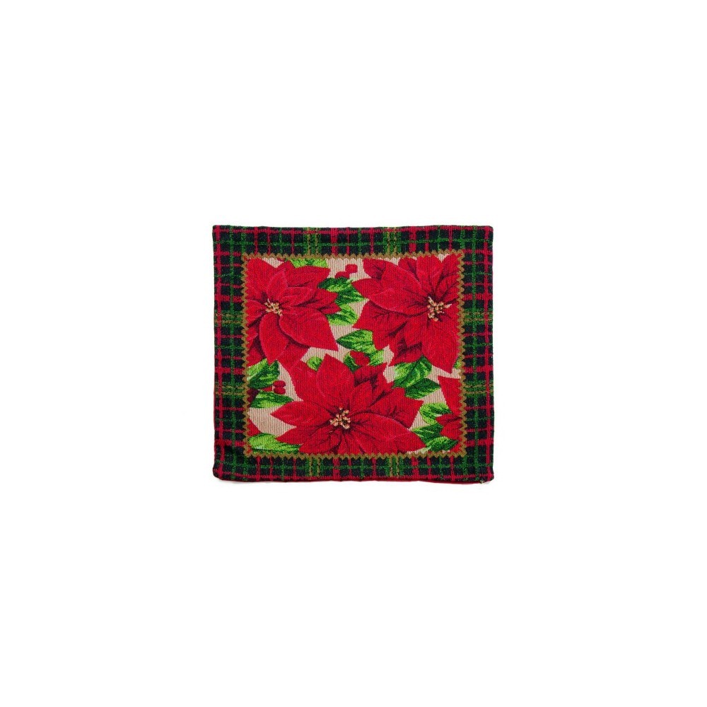 Capa para Almofada Poinsettiia Vermelha 44x44 cm