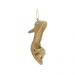 Conjunto com 2 Enfeites de Natal Mini Sapato Dourado 10 cm