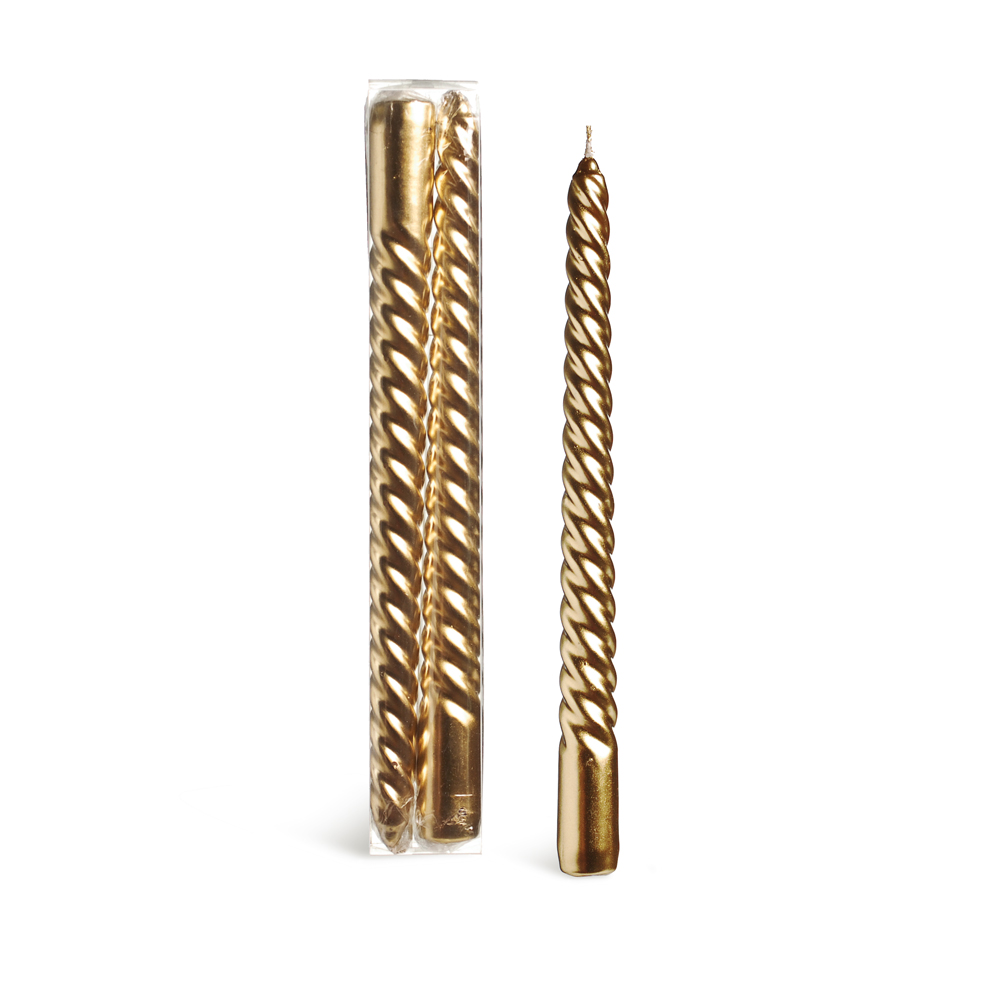 Conjunto com 2 Velas Decorativas Espiral Dourado