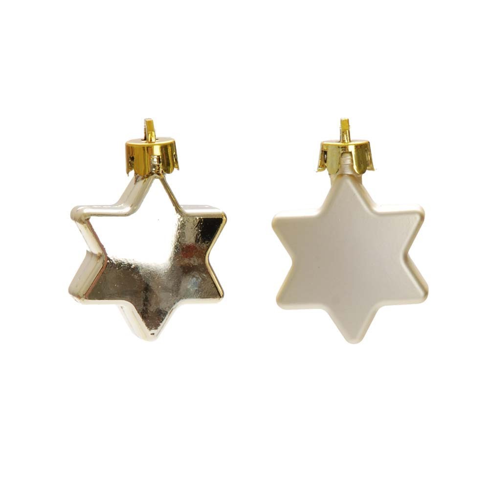 Conjunto com 20 Enfeites de Natal Estrelas Dourado