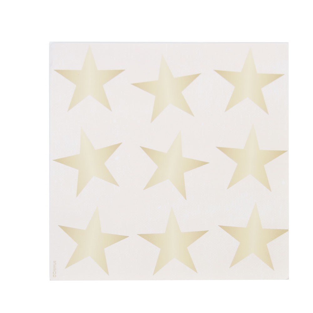 Conjunto com 20 Guardanapos Estrelas Branco