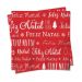 Conjunto com 20 Guardanapos Feliz Natal Vermelho 33 cm